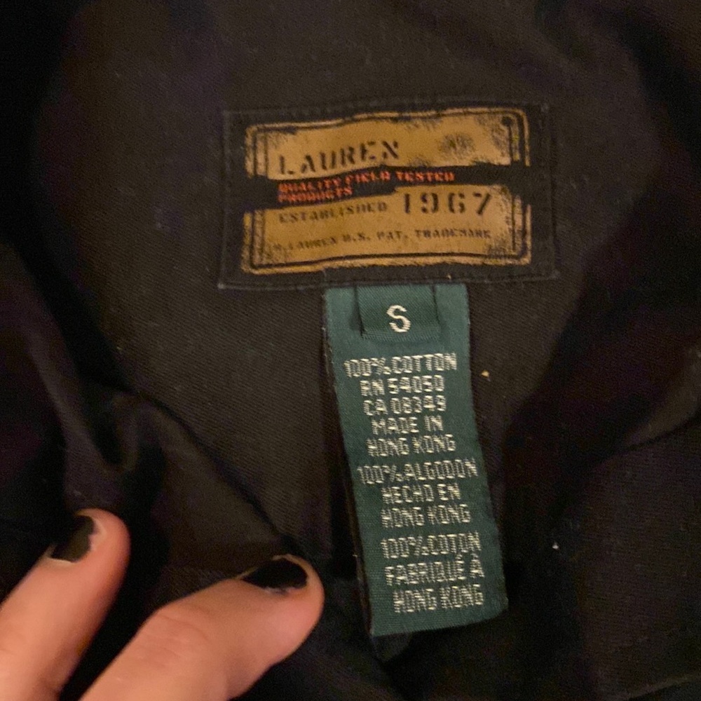 Lauren Ralph Lauren Black Button Down Utility Shirt - Picture 8 of 11